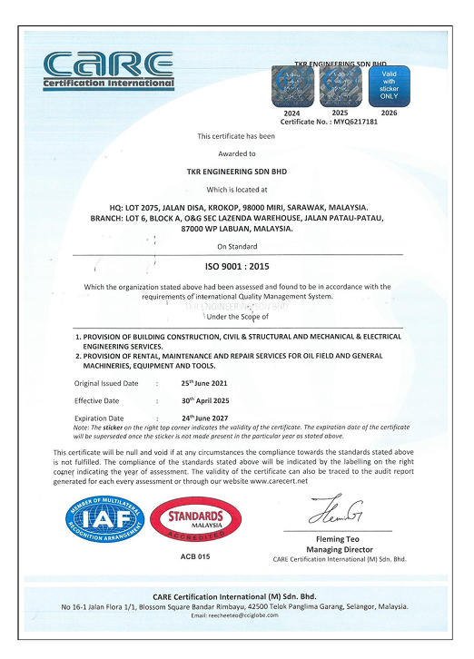 ISO 9001:2015 Certification
