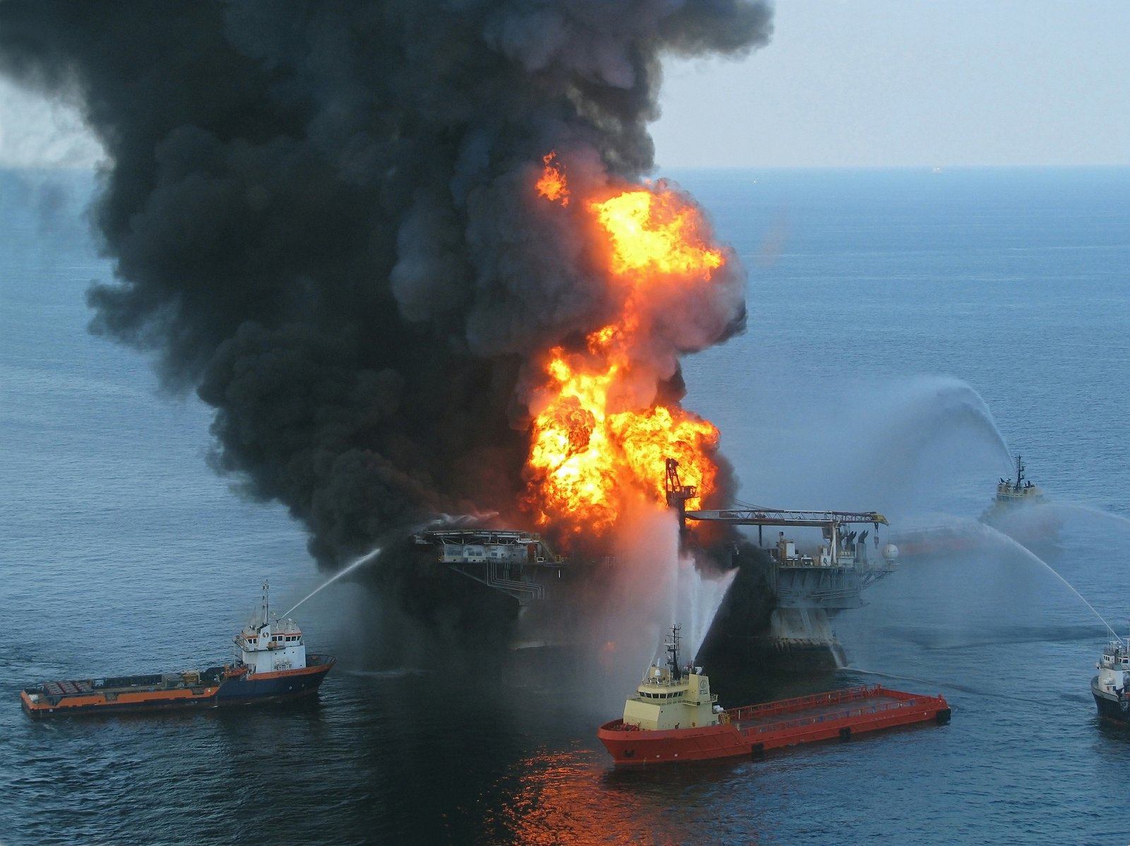 Oil rig explosion - oil spill